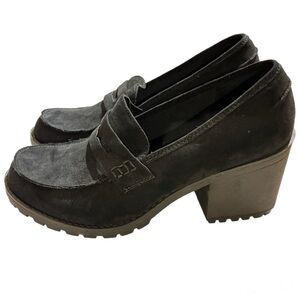Sun + Stone Black Chunky Heel Loafers - Size: 9.5